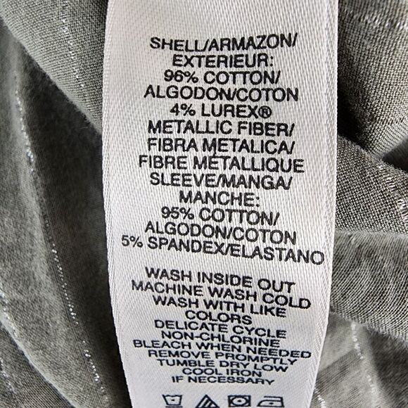 DKNY Jeans Women’s Long Sleeve Button Up V Neck Top Size Small - Picture 7 of 7